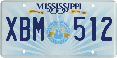 MS license plate XBM512