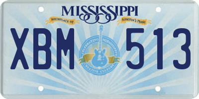 MS license plate XBM513