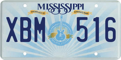 MS license plate XBM516