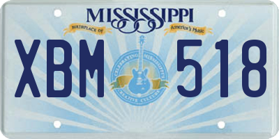 MS license plate XBM518