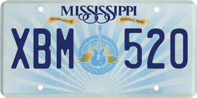MS license plate XBM520
