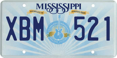 MS license plate XBM521