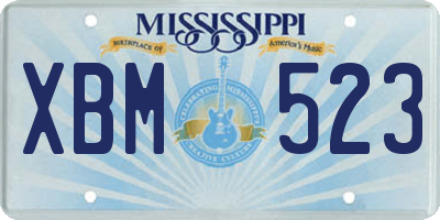 MS license plate XBM523