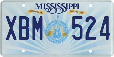 MS license plate XBM524