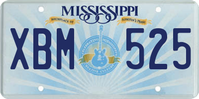 MS license plate XBM525