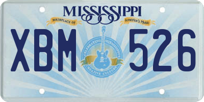 MS license plate XBM526