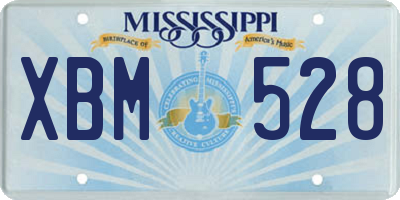 MS license plate XBM528