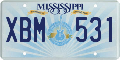 MS license plate XBM531