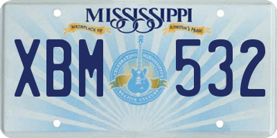 MS license plate XBM532