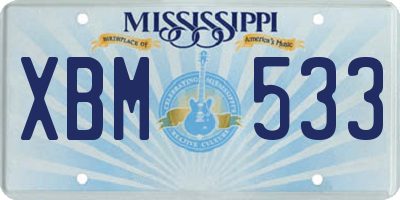 MS license plate XBM533