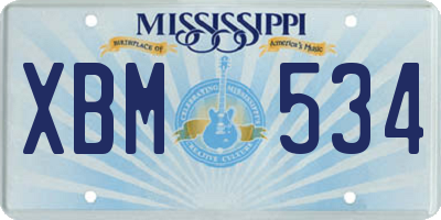 MS license plate XBM534