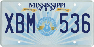 MS license plate XBM536
