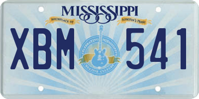 MS license plate XBM541