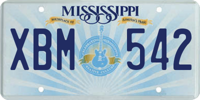MS license plate XBM542