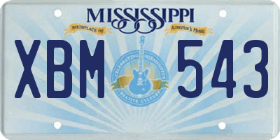 MS license plate XBM543