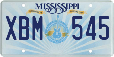 MS license plate XBM545