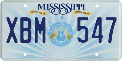 MS license plate XBM547