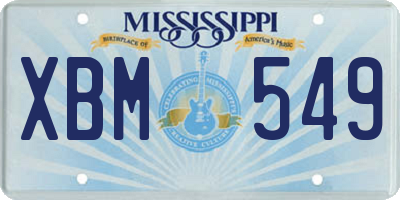 MS license plate XBM549