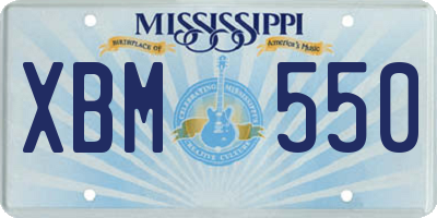 MS license plate XBM550