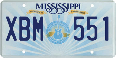 MS license plate XBM551