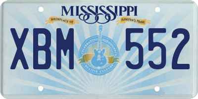 MS license plate XBM552