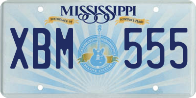 MS license plate XBM555