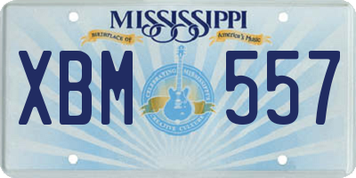 MS license plate XBM557