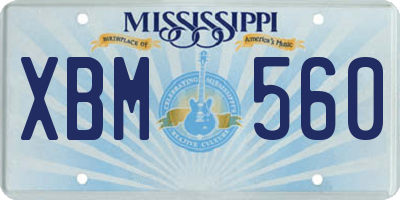 MS license plate XBM560