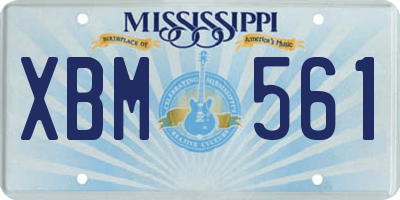 MS license plate XBM561