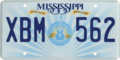 MS license plate XBM562