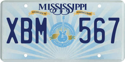MS license plate XBM567