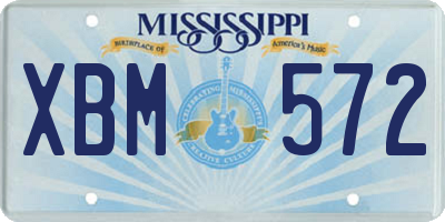 MS license plate XBM572