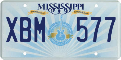 MS license plate XBM577