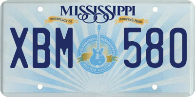 MS license plate XBM580