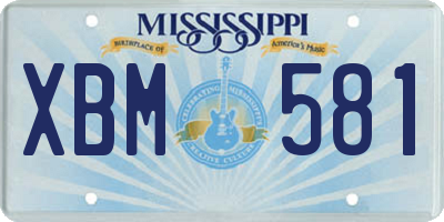 MS license plate XBM581