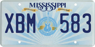 MS license plate XBM583