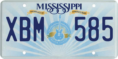 MS license plate XBM585