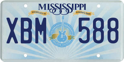 MS license plate XBM588