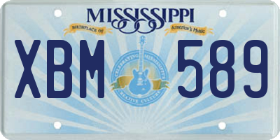 MS license plate XBM589