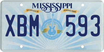 MS license plate XBM593