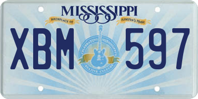 MS license plate XBM597
