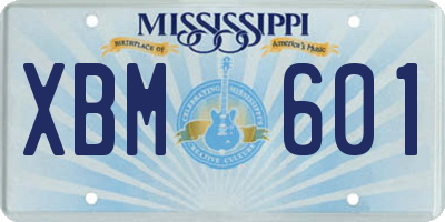 MS license plate XBM601