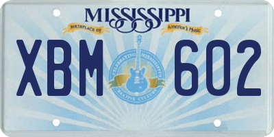 MS license plate XBM602