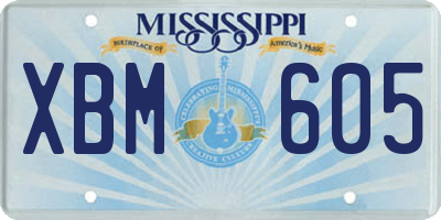 MS license plate XBM605