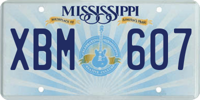 MS license plate XBM607