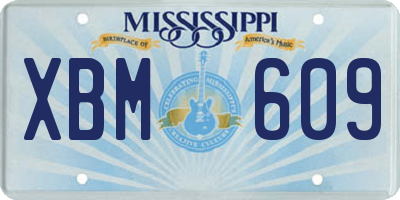 MS license plate XBM609