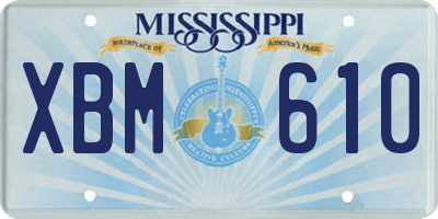 MS license plate XBM610