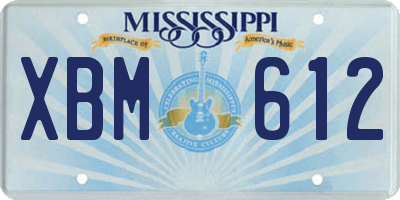 MS license plate XBM612