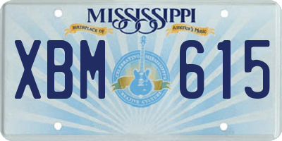 MS license plate XBM615