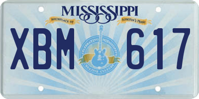 MS license plate XBM617